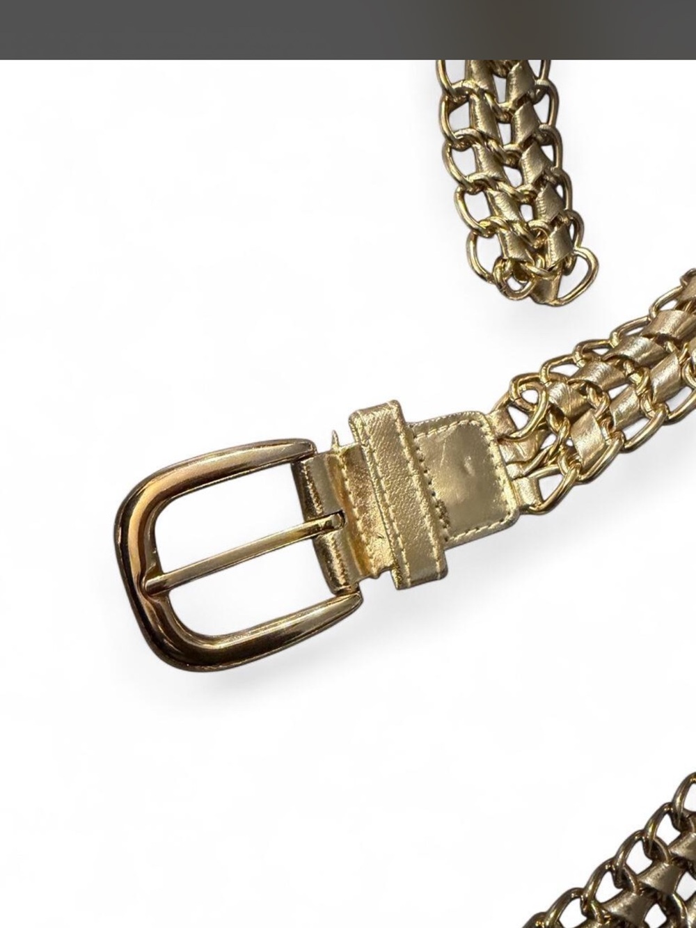 Metallic Gold Chain-Link Women's Belt